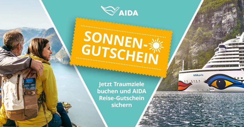 Aida Sonnengutschein. Jetzt Traumziele buchen und Aida Reise-Gutschein sichern.